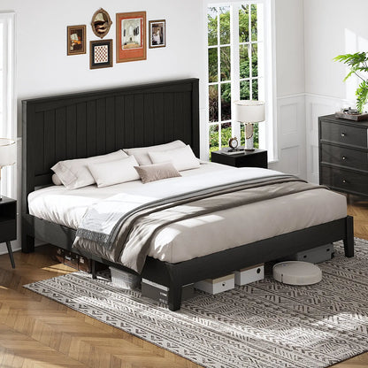 Sanderson Solid Wood Bed Frame Amerlife King / Black