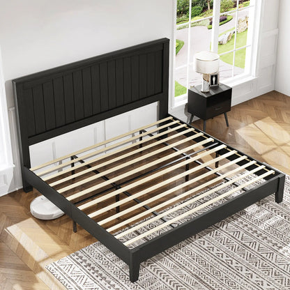 Sanderson Solid Wood Bed Frame Amerlife King / Black