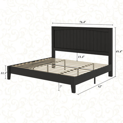 Sanderson Solid Wood Bed Frame Amerlife King / Black