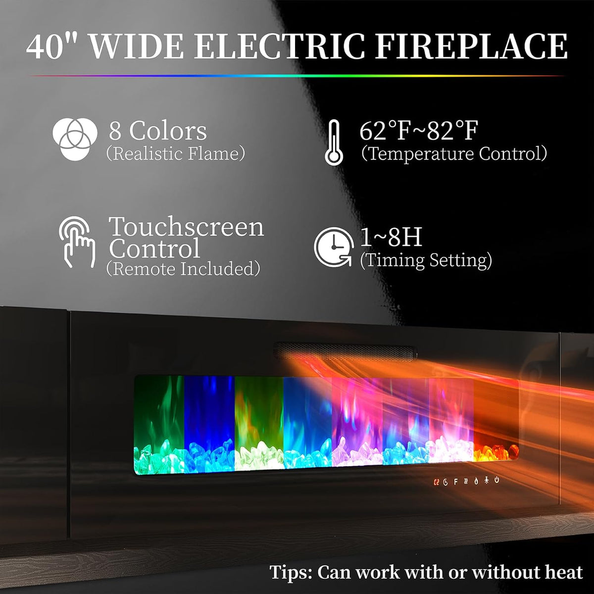 Sheer 80" Fireplace 5-Piece Living Room Set-Black