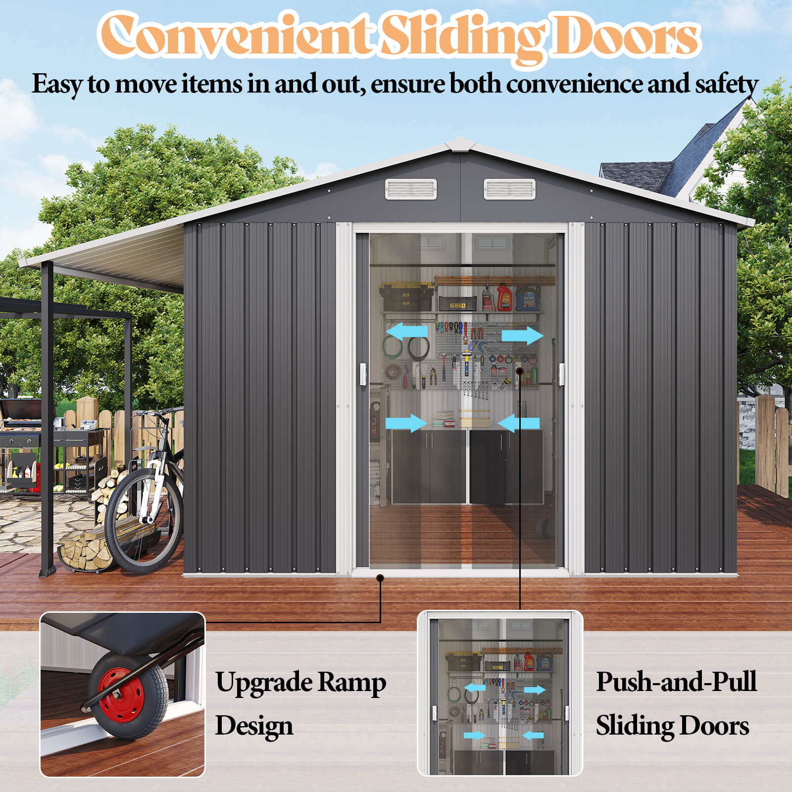 FirewoodPro 10.6x10.3 FT Outdoor Storage Shed 