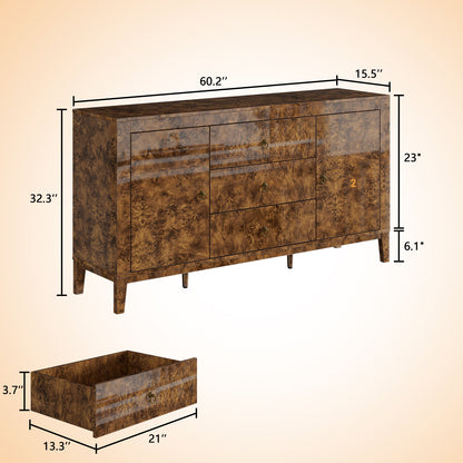 Orlando 60'' High Gloss Buffet Amerlife Dark Brown