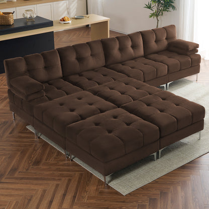 124''-8 Seats U-shape / Brown