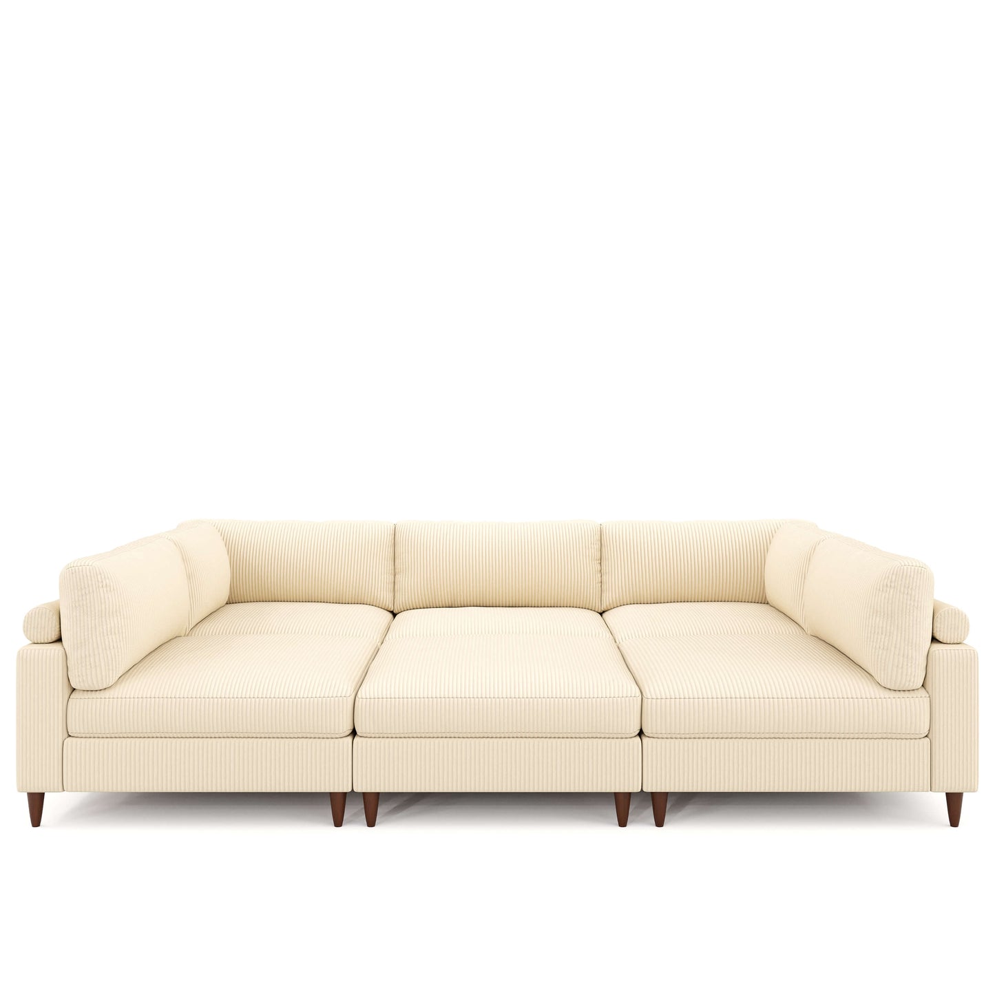 Haven 133" Corduroy Sectional Sofa -?Corduroy / Beige