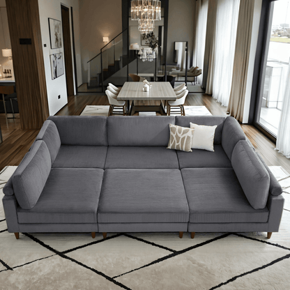 Haven 133" Corduroy Sectional Sofa Amerlife