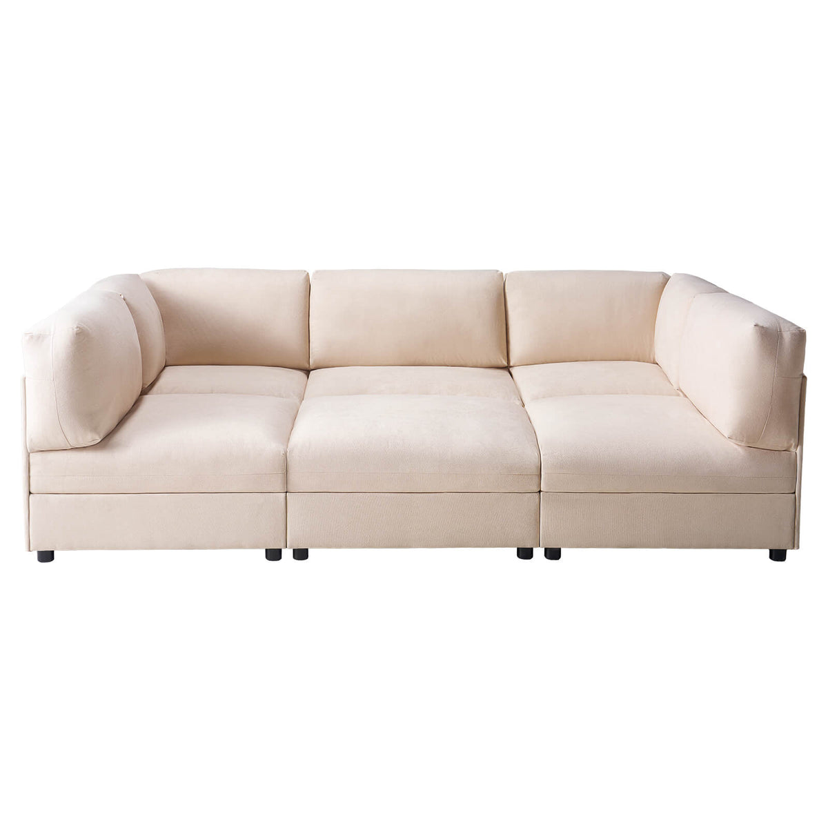 Opal 148" Oversized Sectional Sofa - Linen / Beige