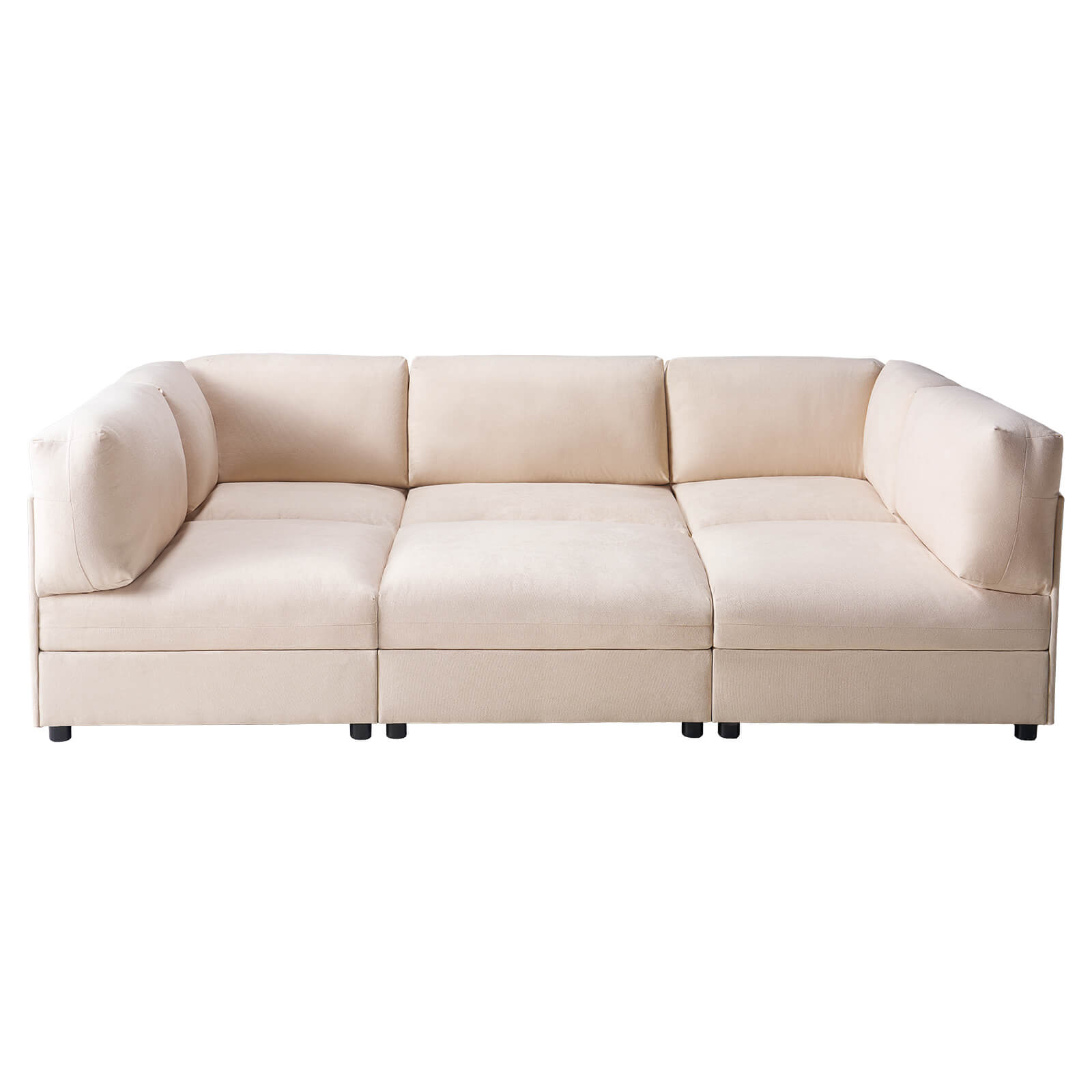 Opal 148" Oversized Sectional Sofa - Linen / Beige