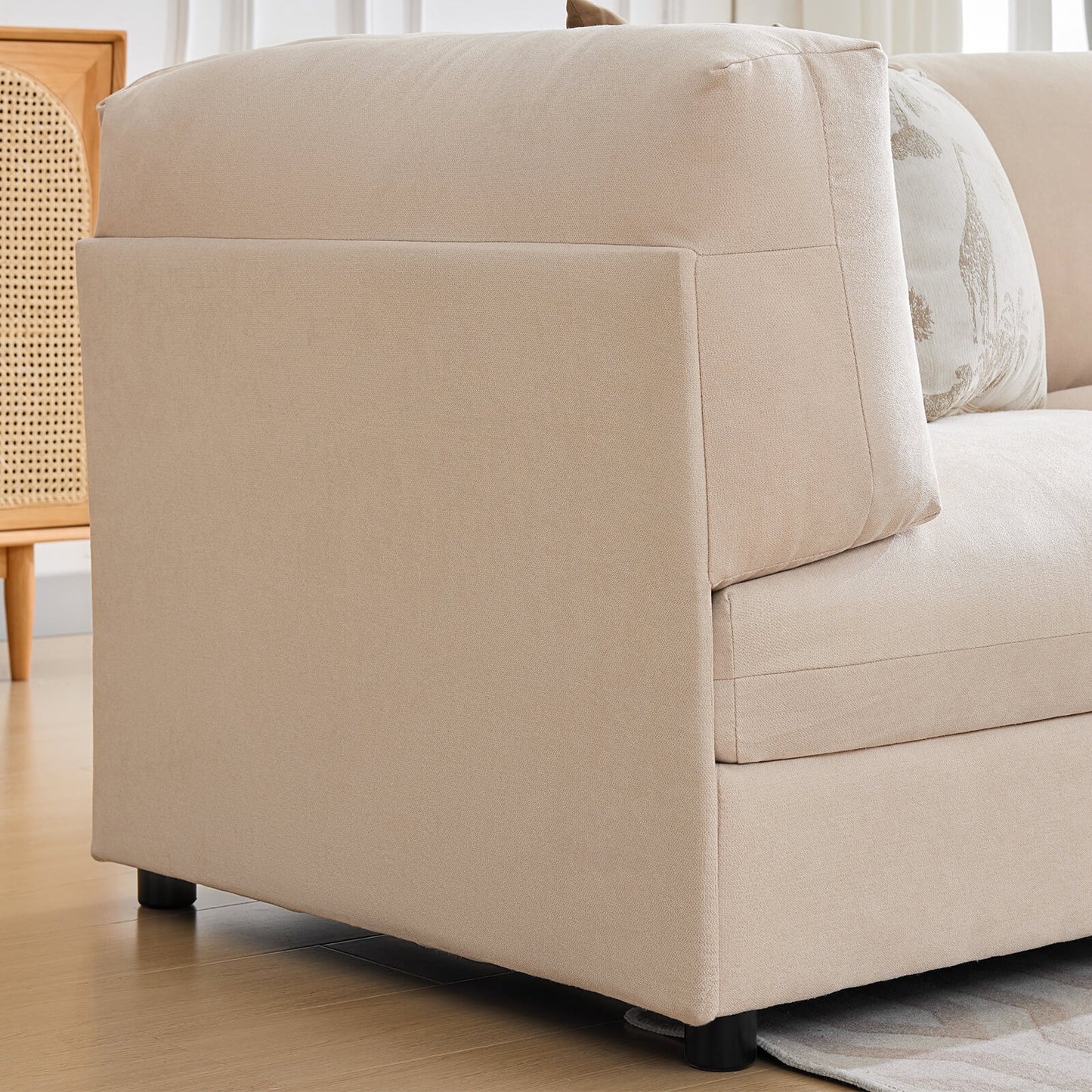 Opal 148" Oversized Sectional Sofa - Linen / Beige