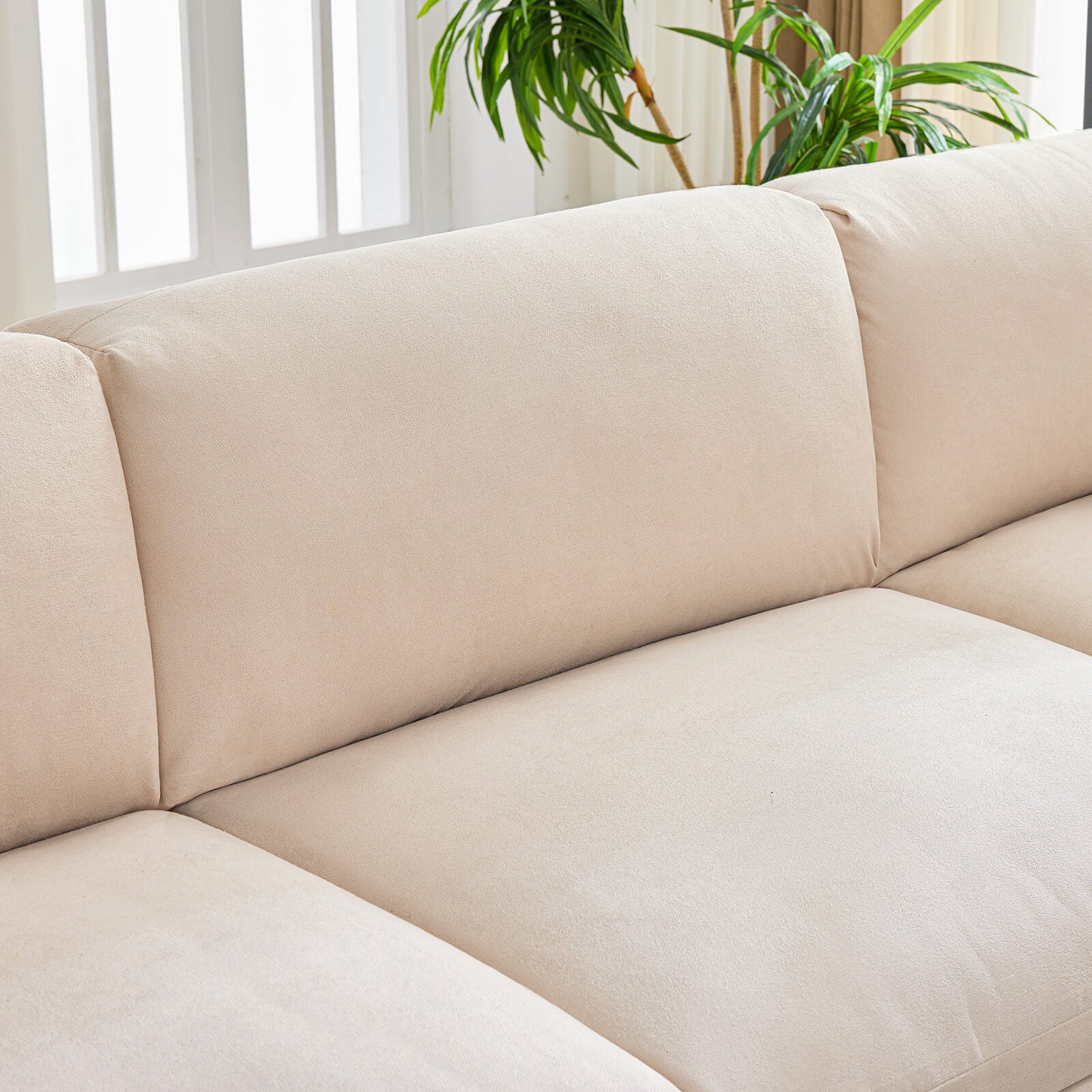Opal 148" Oversized Sectional Sofa - Linen / Beige