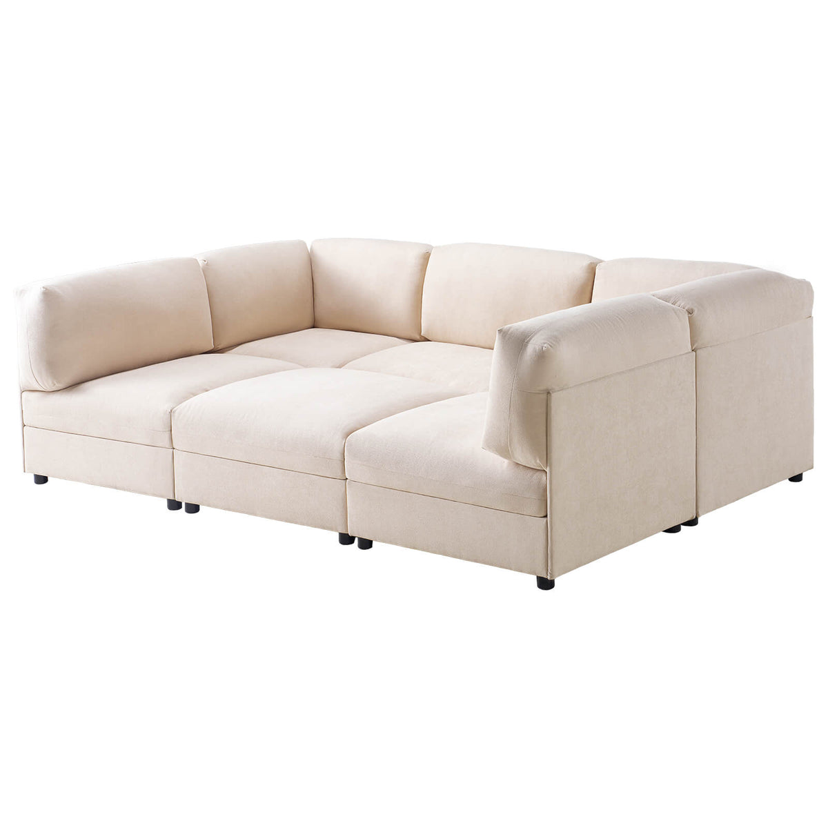 Opal 148" Oversized Sectional Sofa - Linen / Beige
