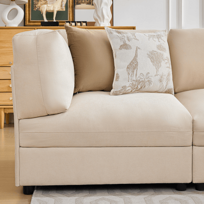 Opal 148" Oversized Sectional Sofa - Linen / Beige
