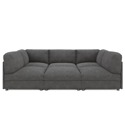 Opal 148" Oversized Sectional Sofa - Linen / Gray