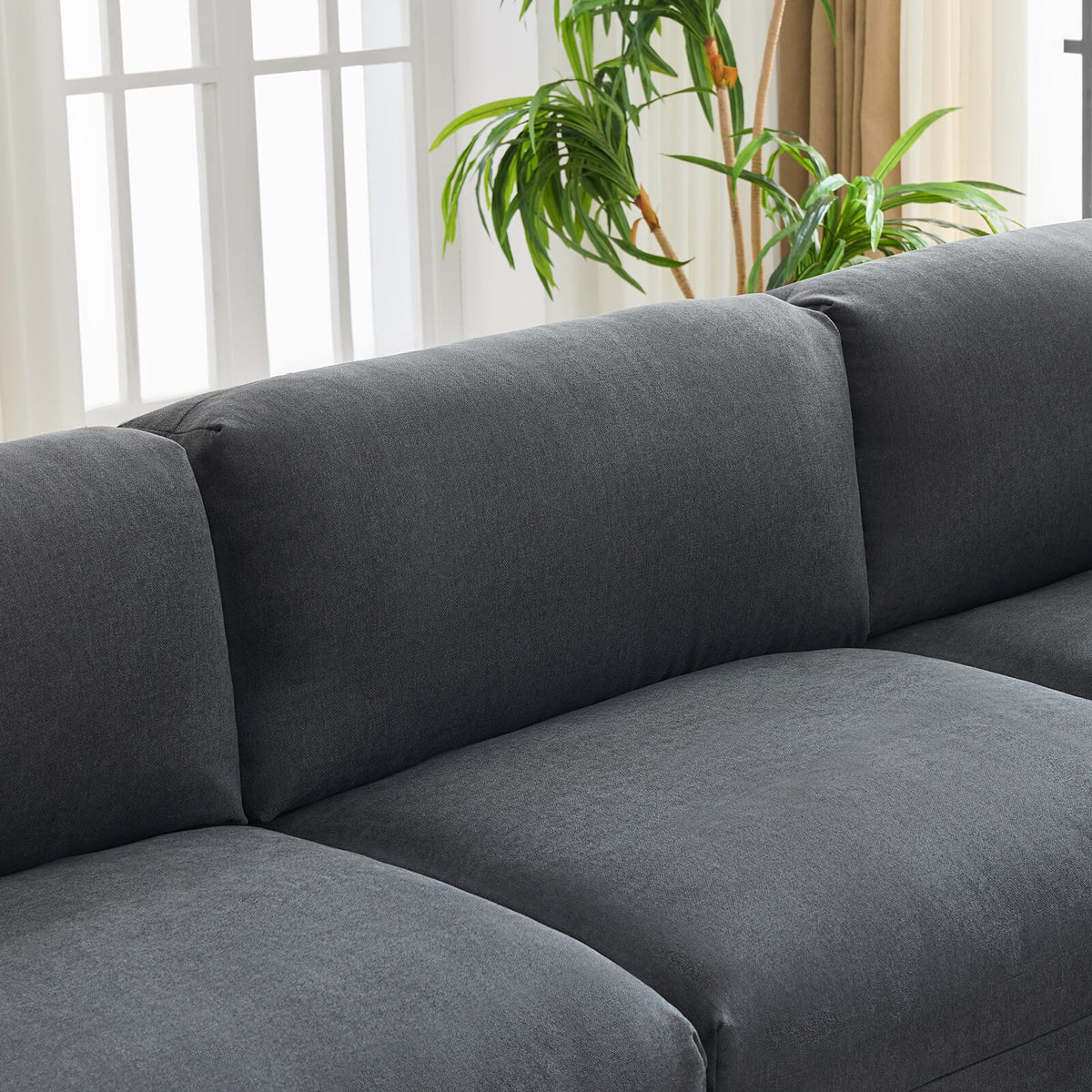 Opal 148" Oversized Sectional Sofa - Linen / Gray