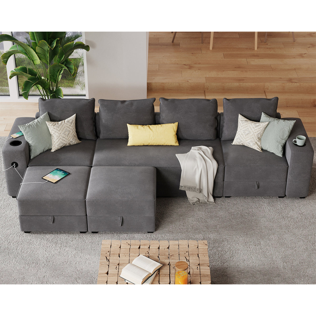 2+1+1 & Ottoman / Grey