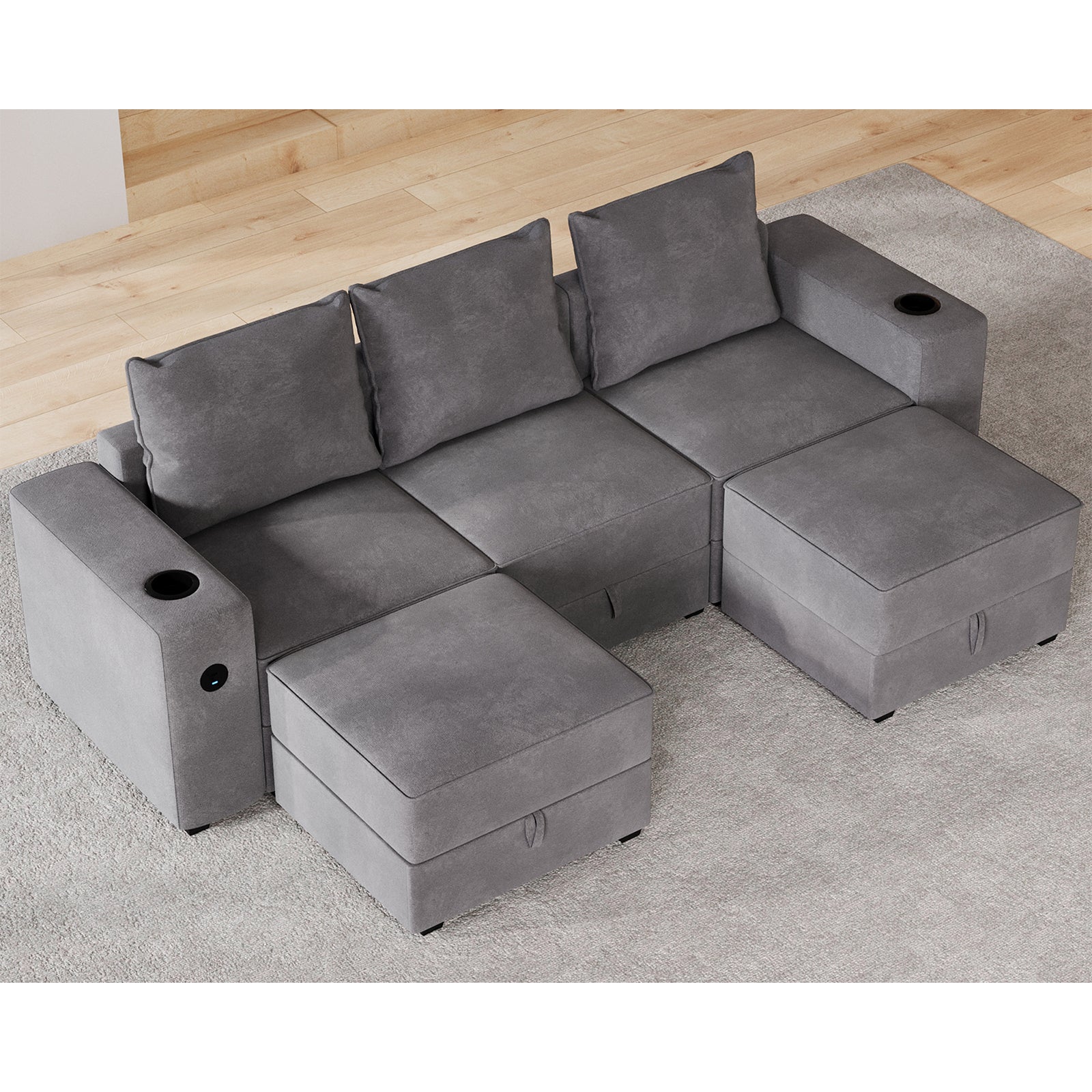 5 Seats-U Shape / Grey