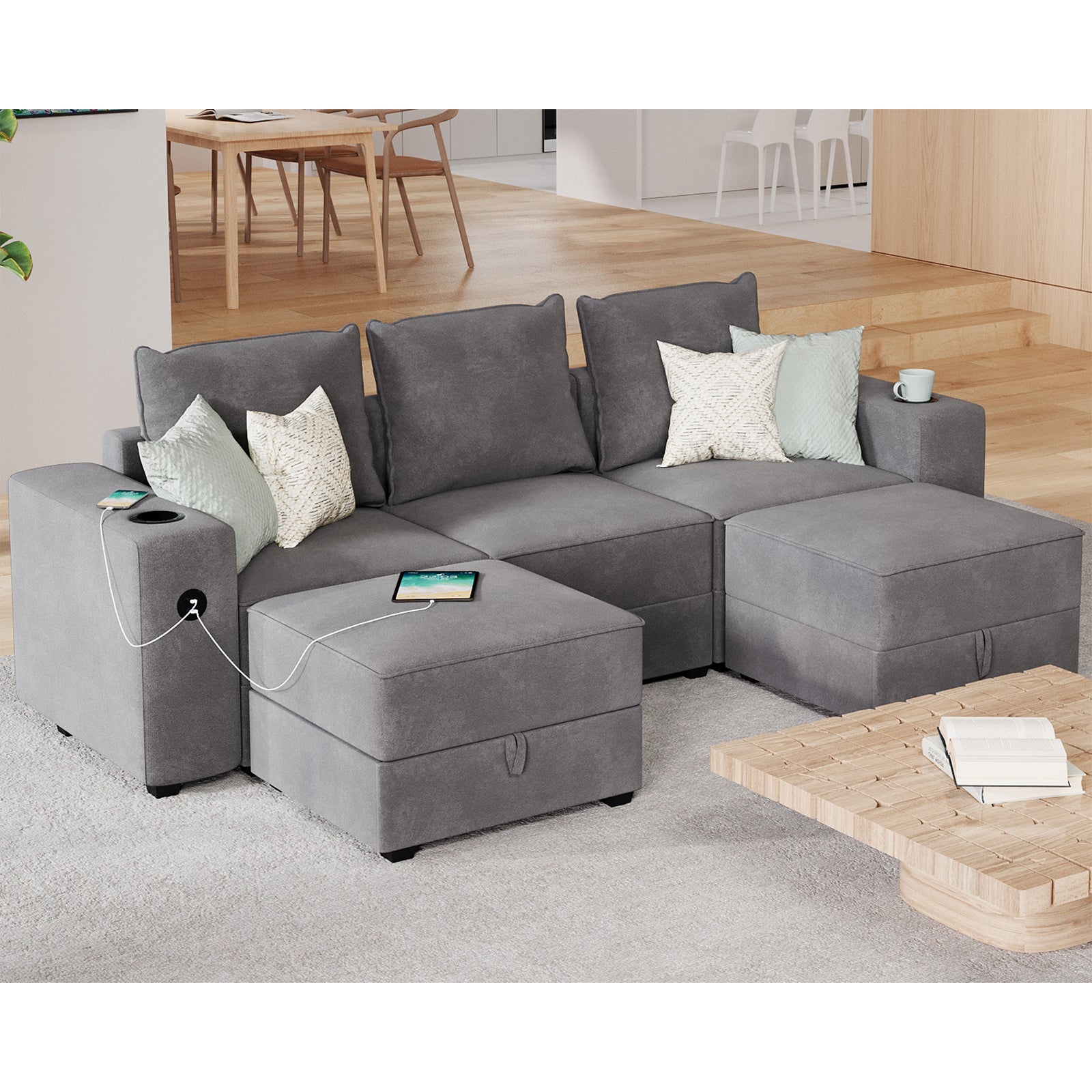 5 Seats-U Shape / Grey