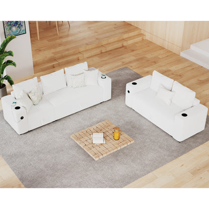 5 Seats-2 Piece / Bouclé White
