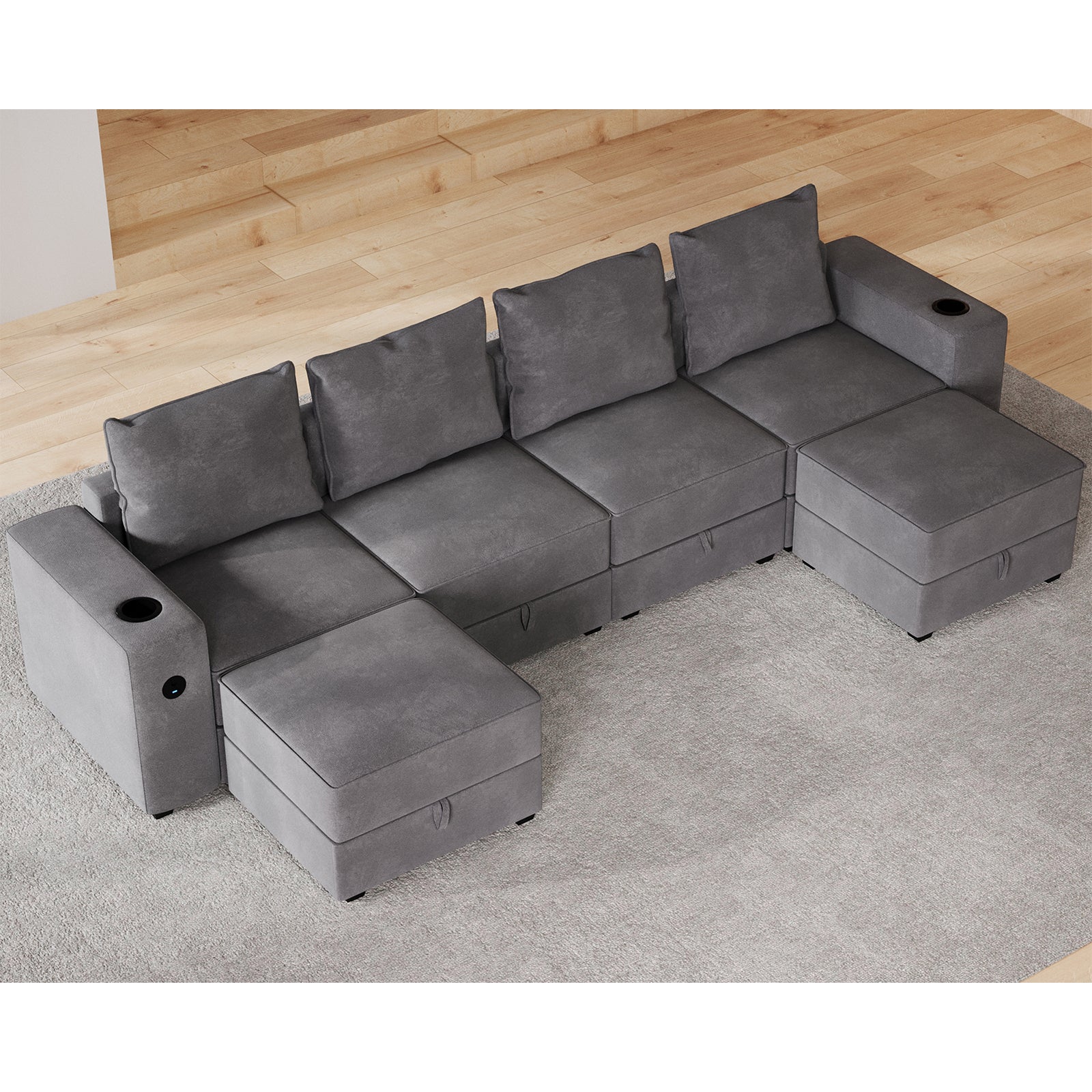 6 Seats-U Shape / Grey