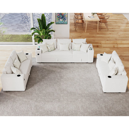 7 Seats-3 Piece / Bouclé White