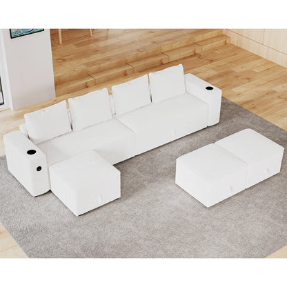 7 Seats-U Shape / Bouclé White