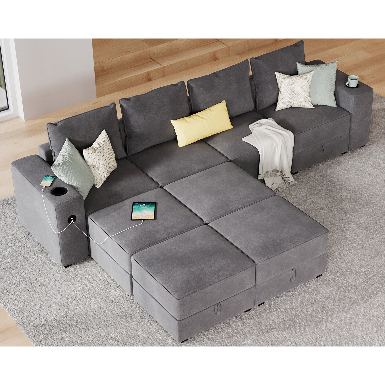 8 Seats-U Shape 2 / Grey