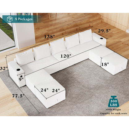 9 Seats-U Shape 1 / Bouclé White
