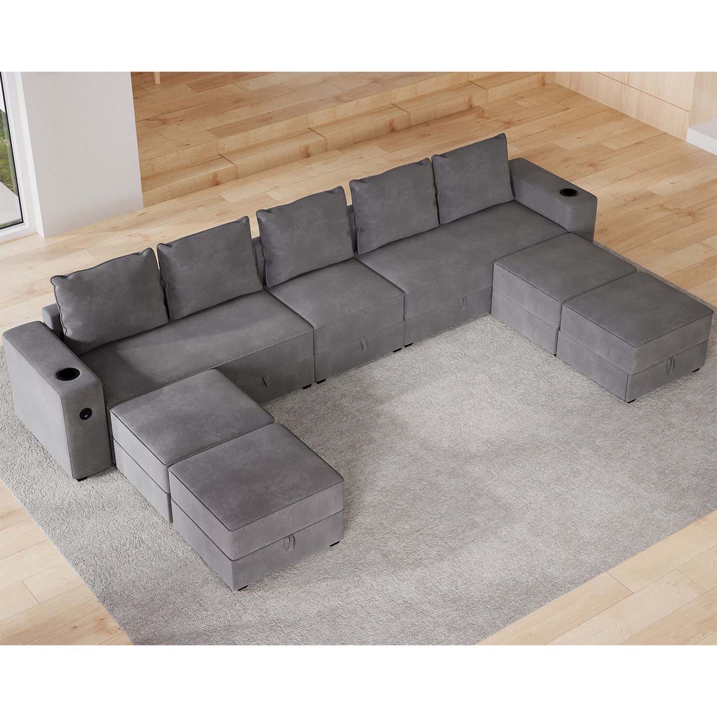 9 Seats-U Shape 1 / Grey