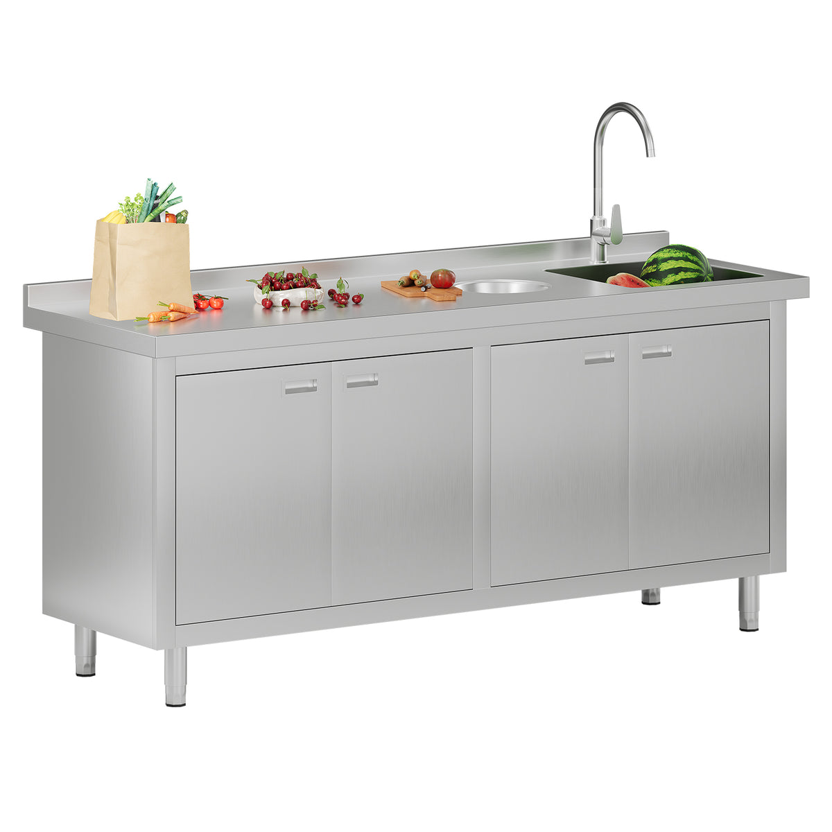 Stainless Steel Sink Cabinet Amerlife 72" x 24" x 33.5"