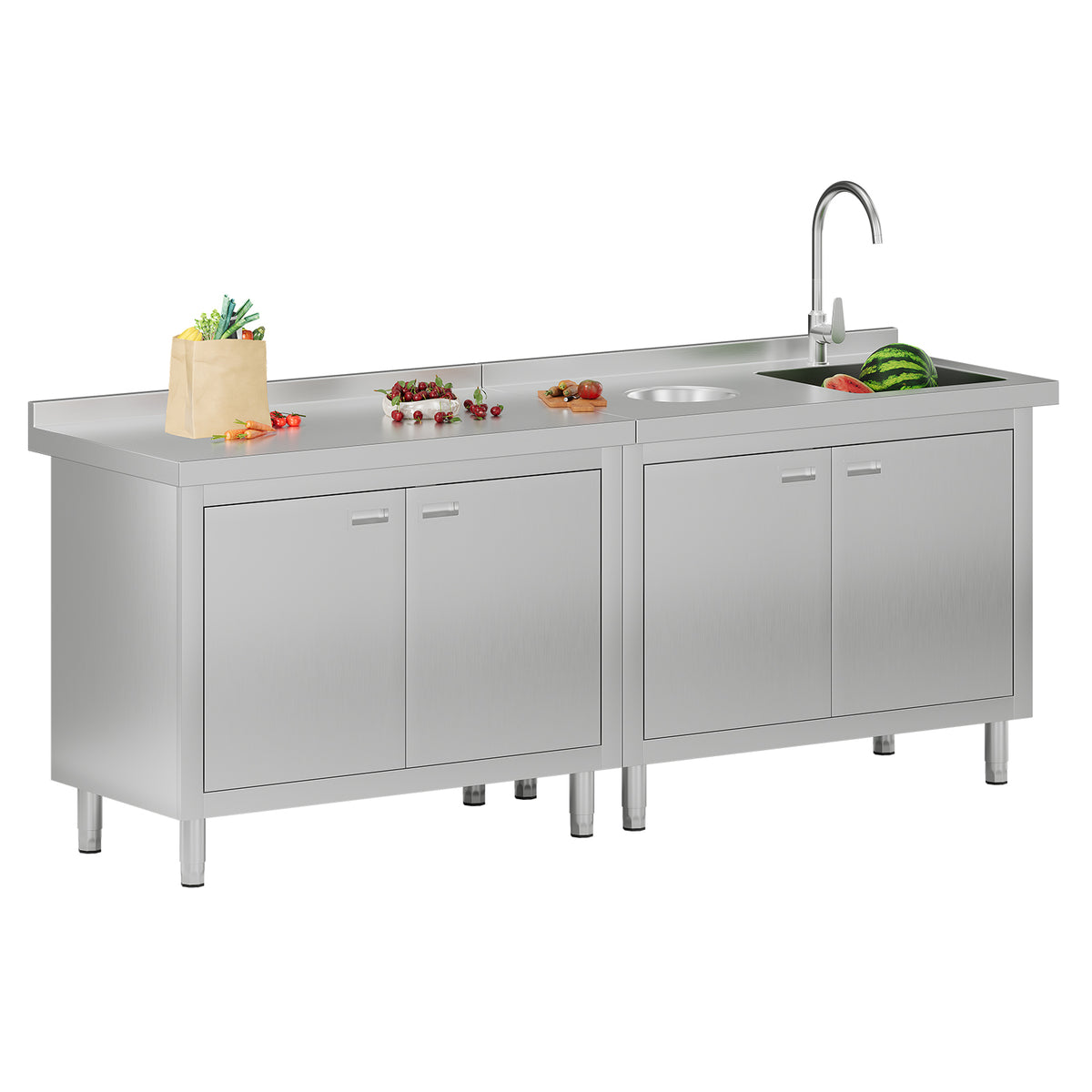 Stainless Steel Sink Cabinet Amerlife 84" x 24" x 33.5"
