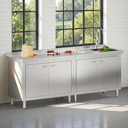 Stainless Steel Sink Cabinet Amerlife 84" x 24" x 33.5"