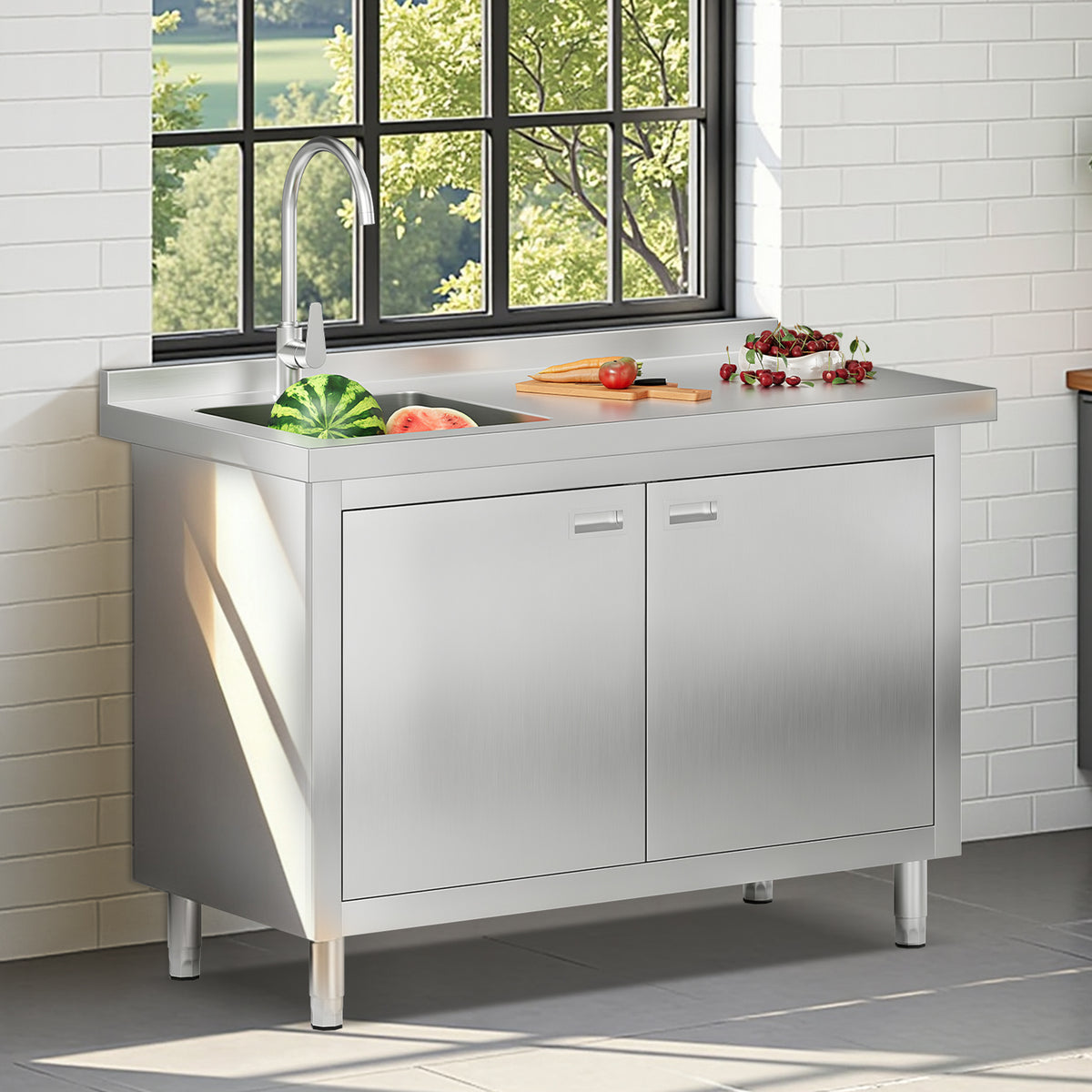 Stainless Steel Sink Cabinet Amerlife 48" x 24" x 33.5"