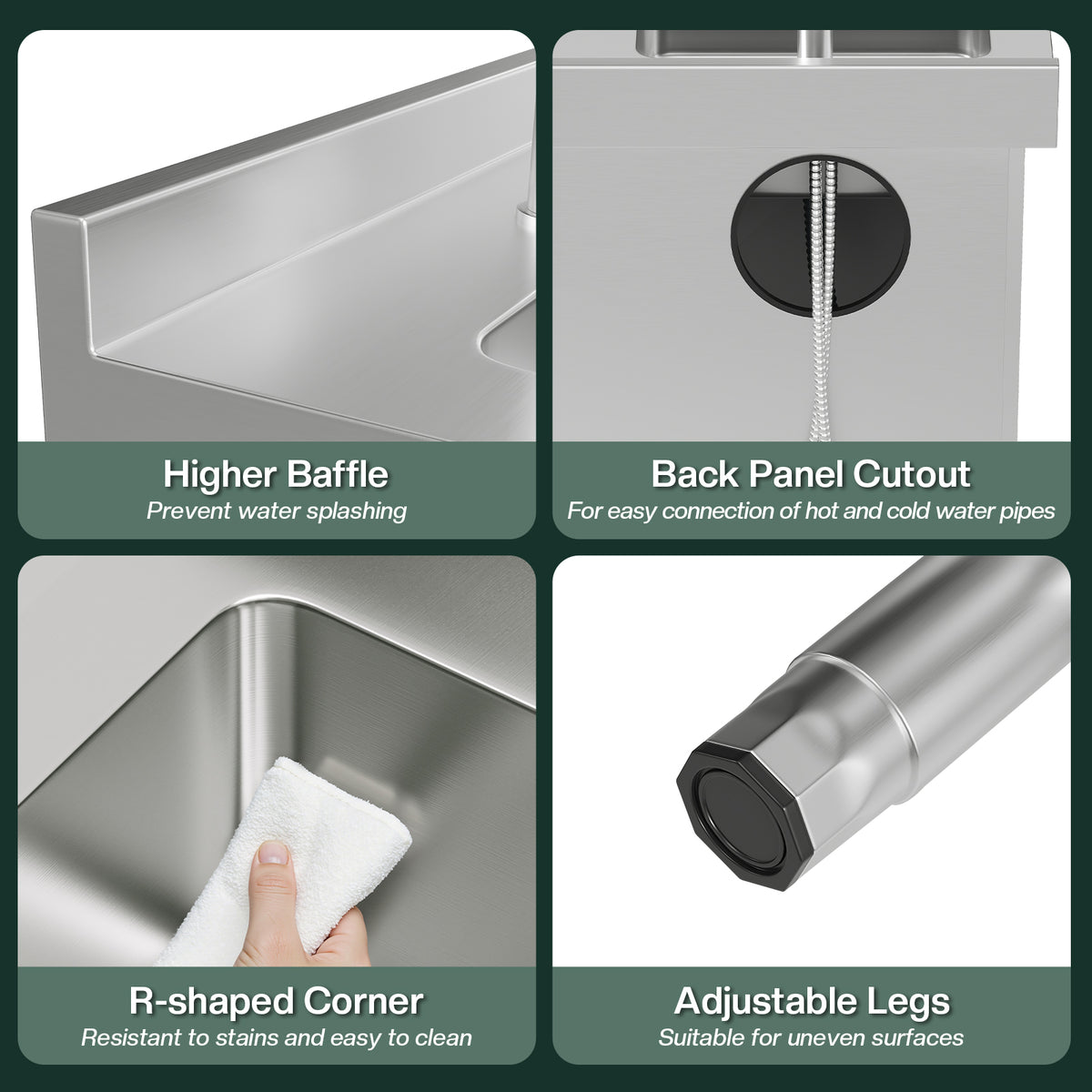 Stainless Steel Sink Cabinet Amerlife 