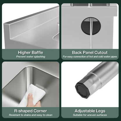 Stainless Steel Sink Cabinet Amerlife 
