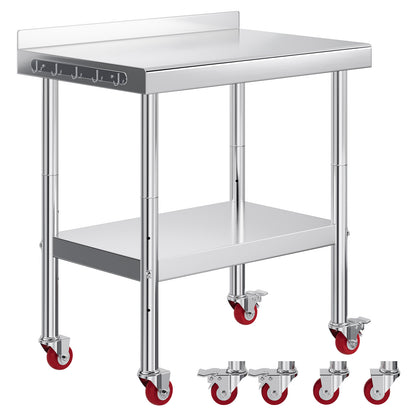 Stainless Steel Prep Table Amerlife 24x36inch / Rear Panel Style