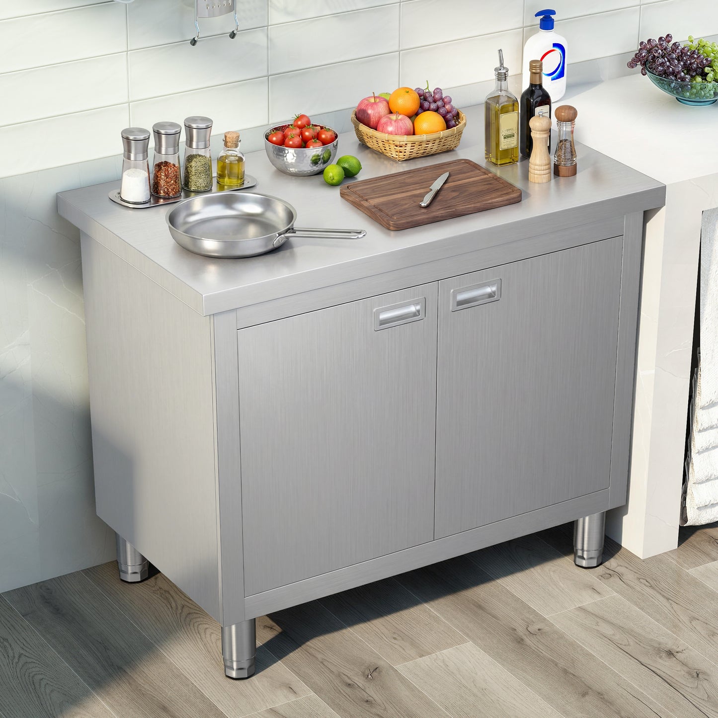 Stainless Steel Work Cabinet Amerlife 24" x 36" x 34" - Work Table with Cabinet