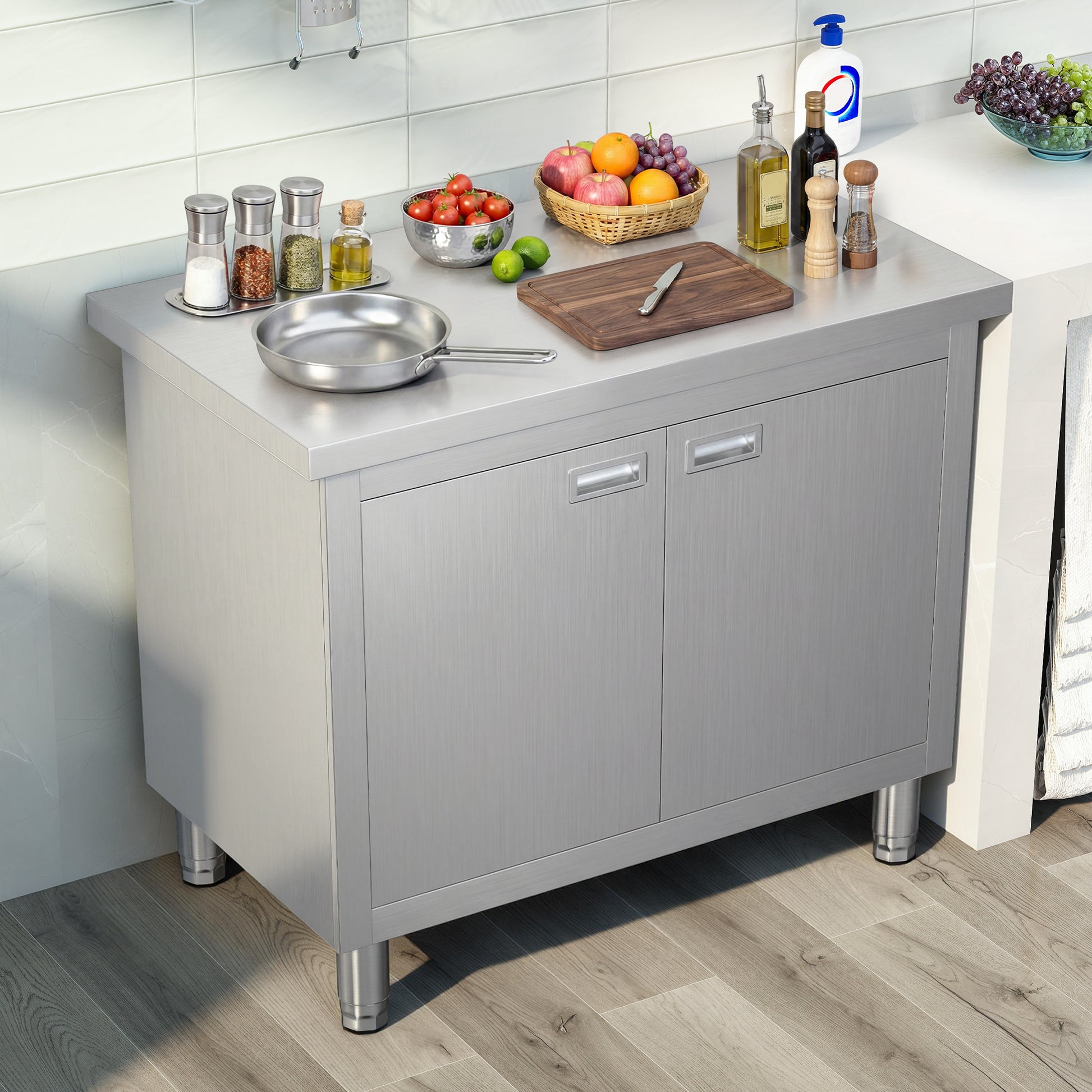 Stainless Steel Work Cabinet Amerlife 24" x 36" x 34" - Work Table with Cabinet