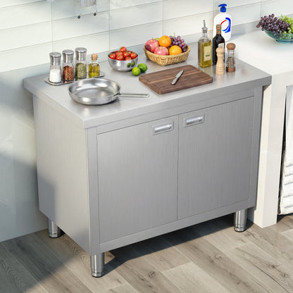 Stainless Steel Work Cabinet Amerlife 24" x 36" x 34" - Work Table with Cabinet