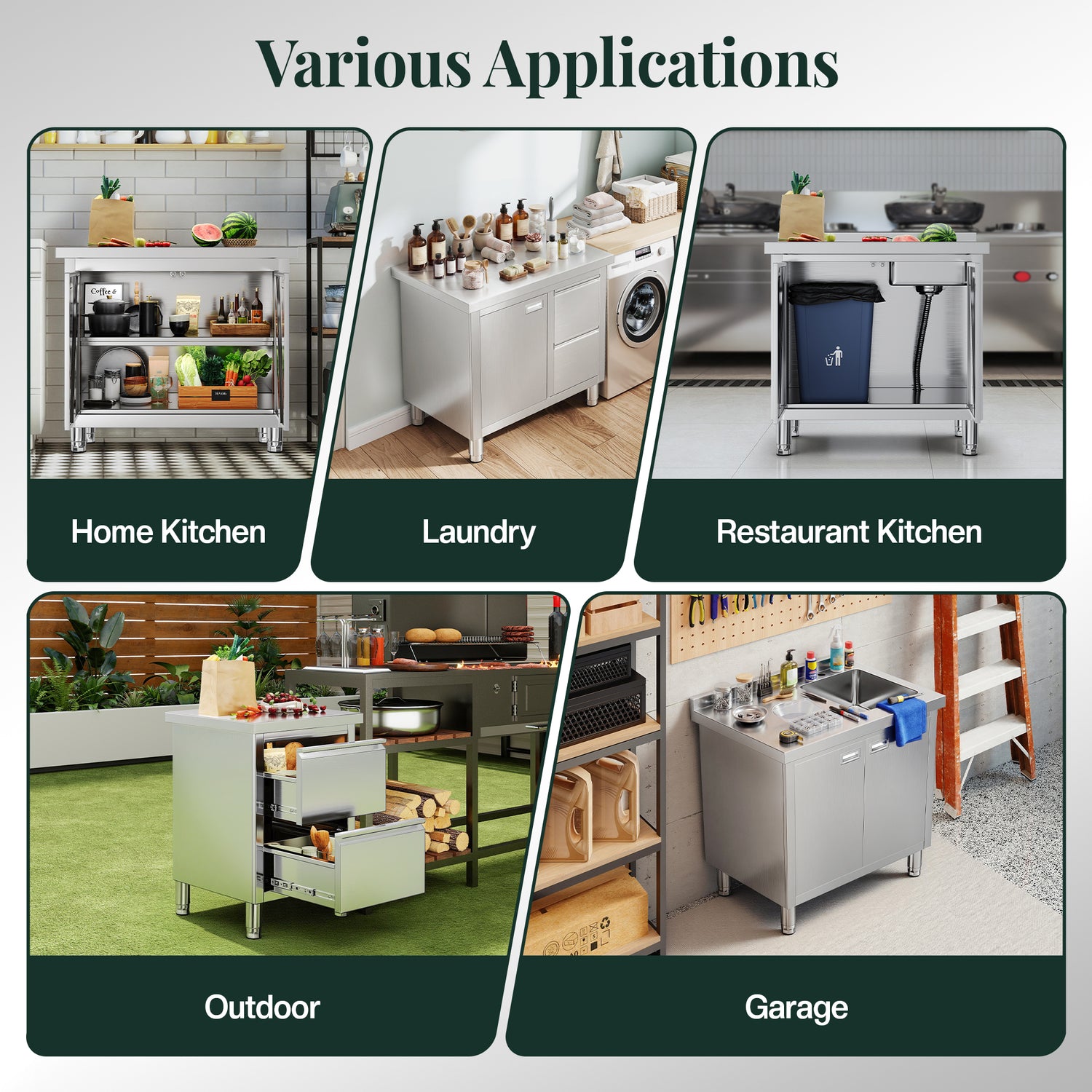 Stainless Steel Work Cabinet Amerlife 