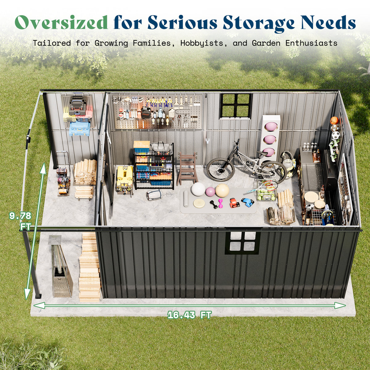 Outdoor Storage Shed with Lounge Area Amerlife