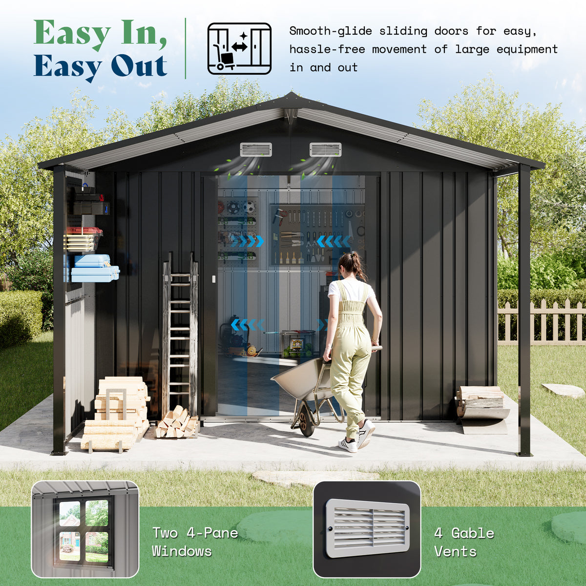 Outdoor Storage Shed with Lounge Area Amerlife