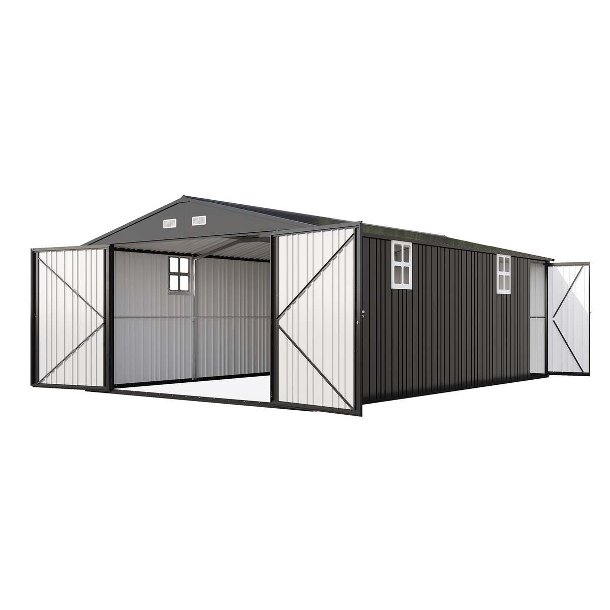 Extra Large Outdoor Metal Garage Shed Amerlife 13x21x8 FT 