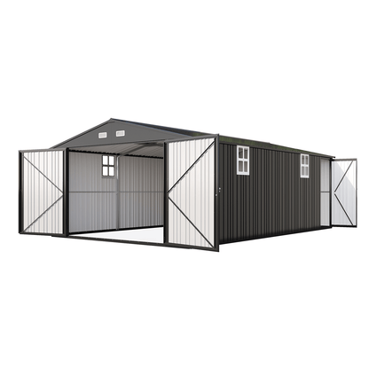 Extra Large Outdoor Metal Garage Shed Amerlife 13x21x8 FT 
