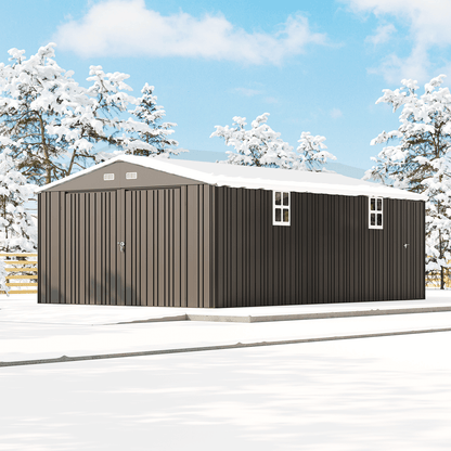 Extra Large Outdoor Metal Garage Shed Amerlife 13x21x8 FT 