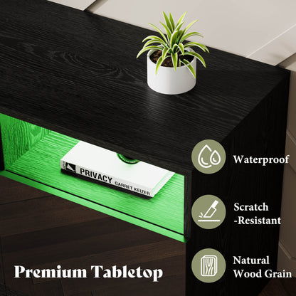 Portal 70" Fireplace TV Stand Amerlife Black
