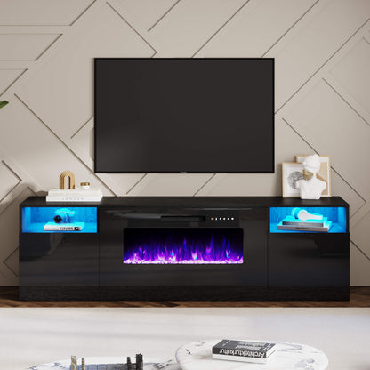 Portal 70" Fireplace TV Stand Amerlife Black
