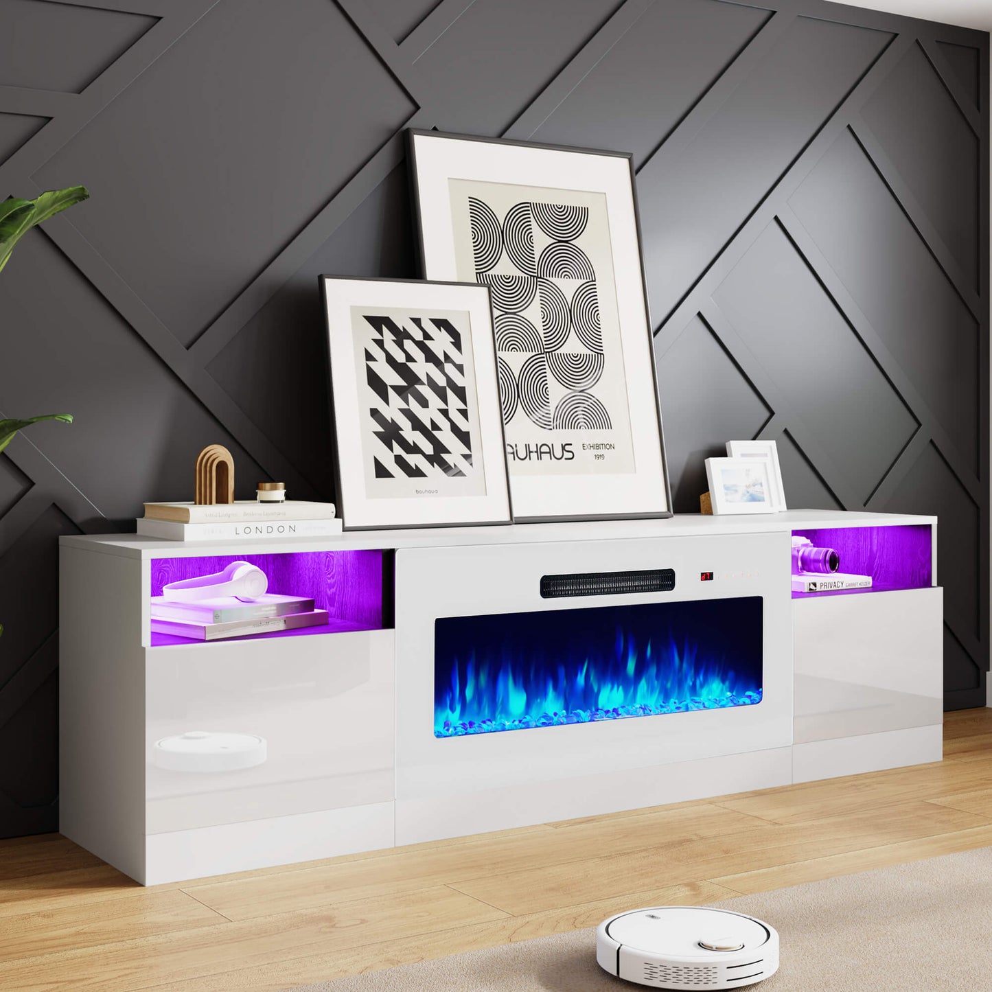 Portal 70" Fireplace TV Stand Amerlife White
