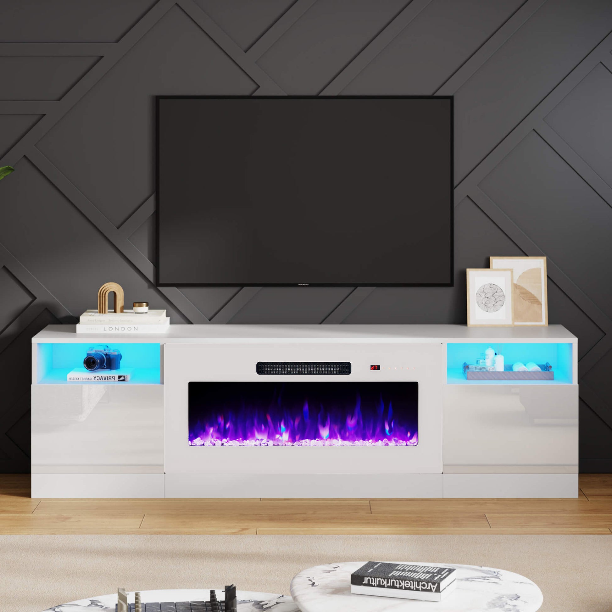 Portal 70" Fireplace TV Stand Amerlife White