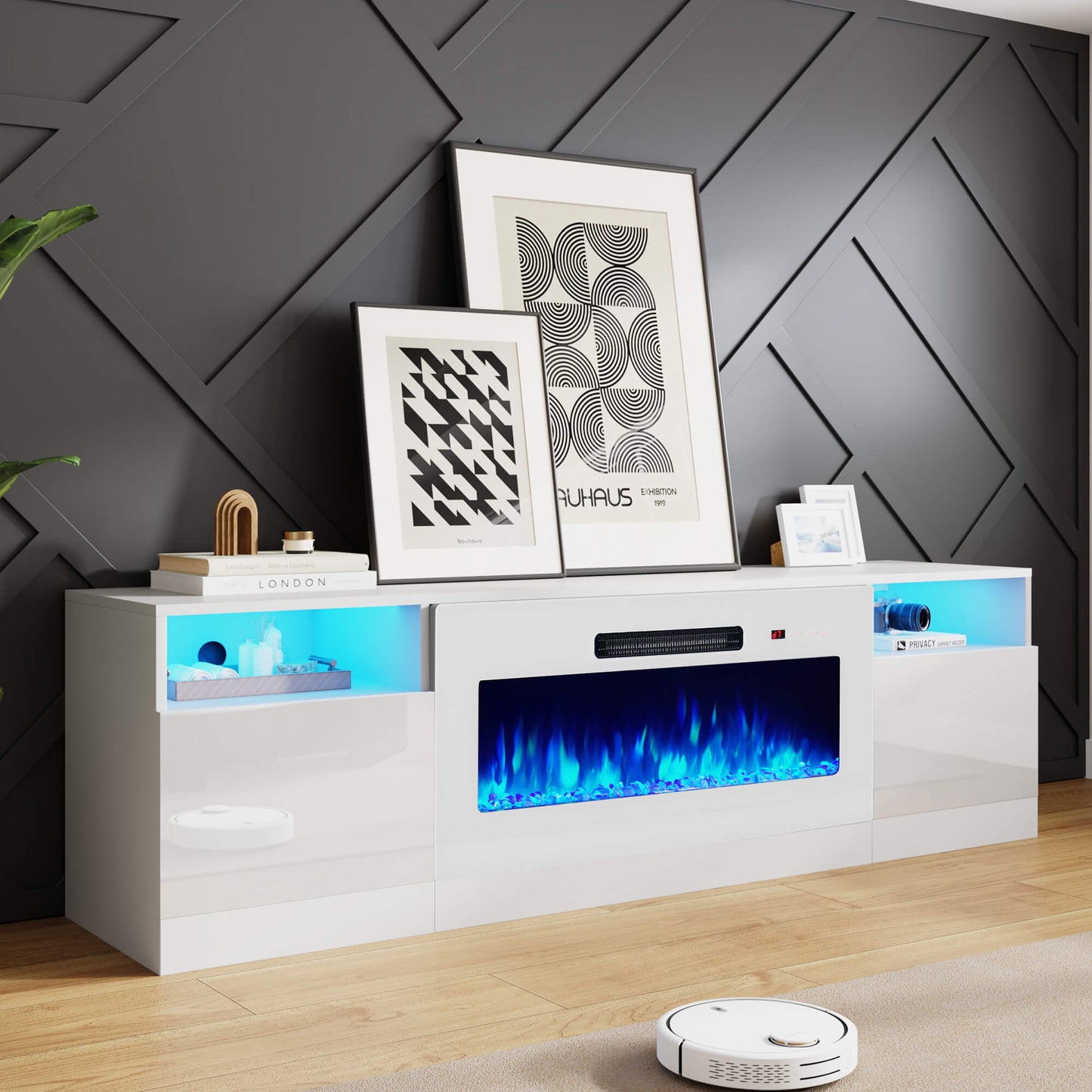 Portal 80" Fireplace TV Stand Amerlife 80" / White