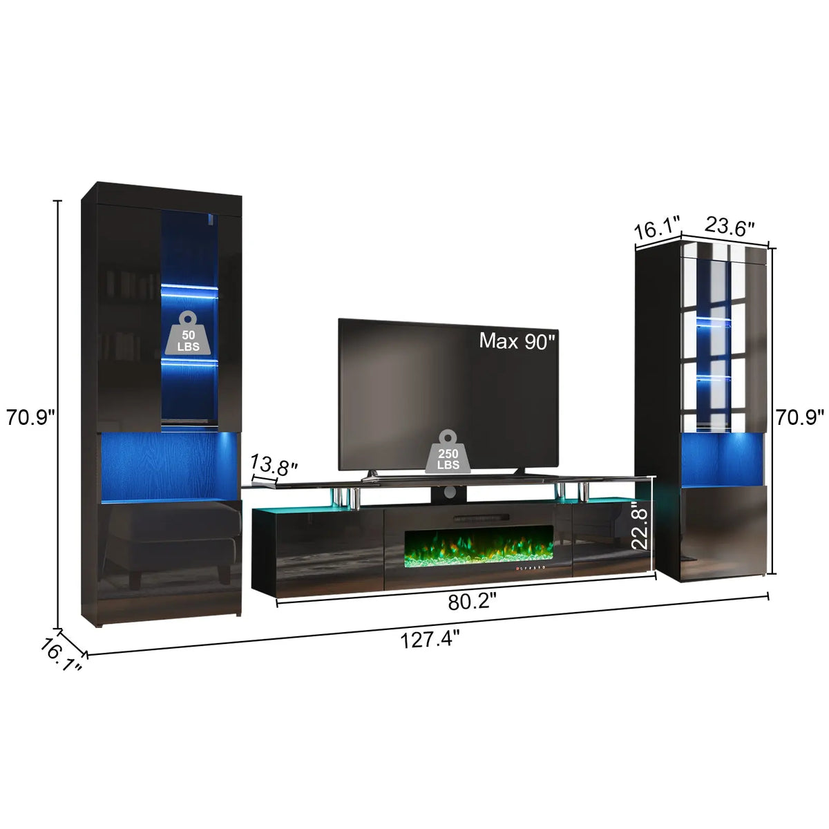 Sheer / 80 Inch / All Black