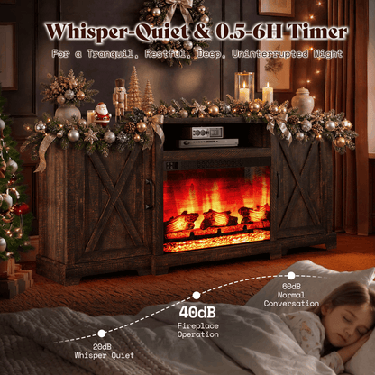 Vista Extra-Wide Fireplace TV Stand Amerlife 70" / Rustic Brown